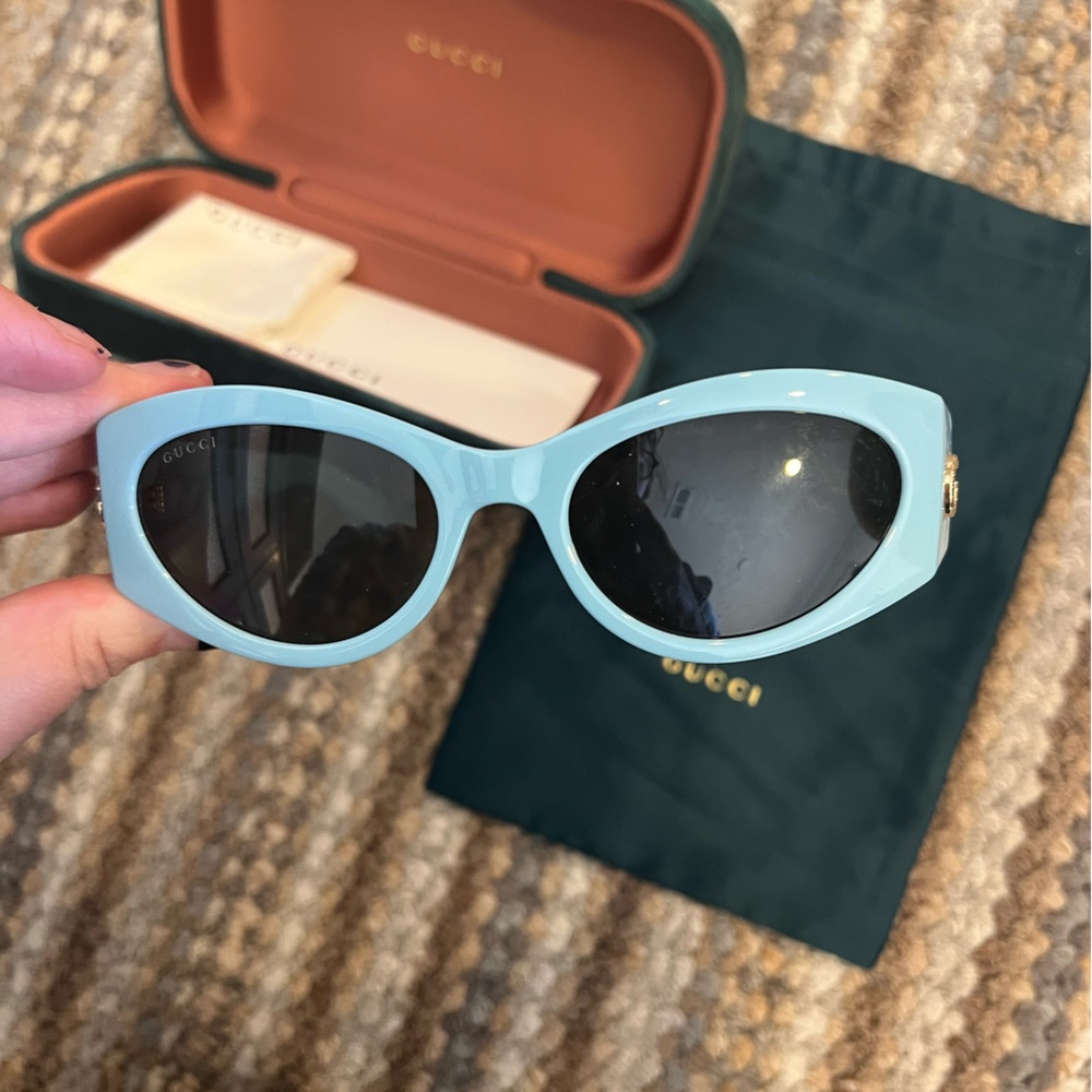 Blue Gucci sunglasses